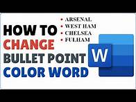 Video thumbnail for How to Change Bullet Points Color in Word