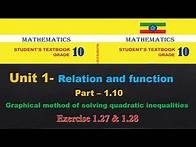 Video thumbnail for New Curriculum Grade 10 mathematics Tutorial unit 1 part 10/method of solving quadratic inequalities