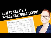 Video thumbnail for How to make a 2-page calendar layout for KDP Planners or Printables