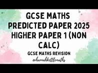 Video thumbnail for GCSE Maths Predicted Paper Edexcel Higher Paper 1 - Non Calc - 15th May 2025 | Maths Revision