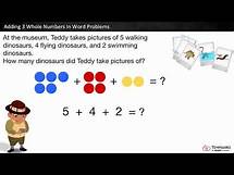 Video thumbnail for Adding 3 Whole Numbers in Word Problems: 1.OA.2