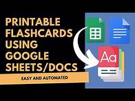 Video thumbnail for How To Make Printable Flashcards with Google Sheets/Docs