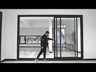 Video thumbnail for Three track aluminium sliding door with modern design