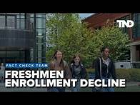 Video thumbnail for College freshmen enrollment drops 5% amid rising tuition costs