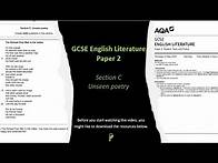 Video thumbnail for GCSE English Literature Paper 2, Section C (Unseen poetry)