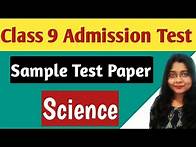 Video thumbnail for Class 9 Entrance Test Sample Paper (Science) Admission Test Questions & Answers II Class 8 Worksheet