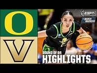 Video thumbnail for Round of 64: Oregon Ducks vs. Vanderbilt Commodores | Women's NCAA Tournament | Full Game Highlights