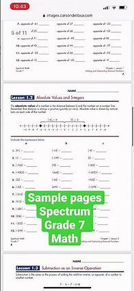 Video thumbnail for Spectrum workbook grade 7 Math sample pages flip through