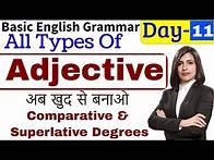 Video thumbnail for Types of Adjective | Comparison of Adjectives, विशेषण