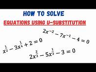 Video thumbnail for How to Solve Equations in Quadratic Form (u-Substitution)