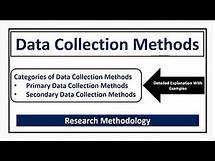 Video thumbnail for Methods of Data Collection in Research - Primary/Secondary Data Collection Methods