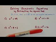 Video thumbnail for How to Solve Quadratic Equations by Extracting the Square Root? @MathTeacherGon