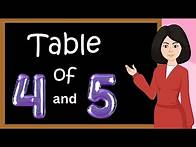 Video thumbnail for Table of 4 and 5 | multiplication table of 4 and 5 | Rhythmic table of Four and Five | kidstart tv