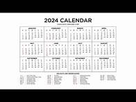 Video thumbnail for Free Year 2024 Calendar Printable with Holidays - Wiki Calendar
