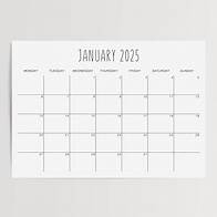 Video thumbnail for 2025 Monthly Printable Calendar - 12 Month Calendar Simple, Modern Design in Landscape PDF Format - Sunday & Monday Start Instant Download - Etsy