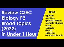 Video thumbnail for CSEC Biology Broad Topics Free Crash Course