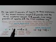 Video thumbnail for 5th Grade Math 6.9, Word Problem Solving, Practice Fraction Addition & Subtraction