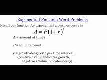 Video thumbnail for Exponential Function Word Problems