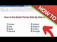 Video thumbnail for How to Put Bullet Points Side By Side In Word (In Two Columns)