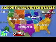 Video thumbnail for United States Map || Regions of the USA || Learn the States! || Play-Doh Map