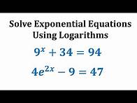 Video thumbnail for Ex 4: Solve Exponential Equations Using Logarithms