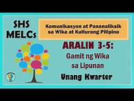 Video thumbnail for Aralin 3-5: Gamit ng Wika sa Lipunan SHS Grade 11 MELCs