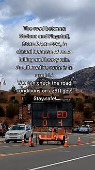 Video thumbnail for Road Closure Alert: Sedona to Flagstaff Route 89A