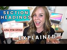 Video thumbnail for How to Use Section Headings to Organize Your Papers | APA 7th Edition