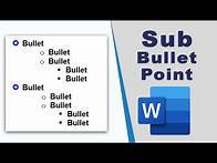 Video thumbnail for how to create sub bullet points in Microsoft word