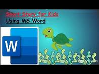 Video thumbnail for How to Make a short story Using MS Word