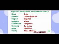 Video thumbnail for Afaan Oromoo English VocabularyWords, Jechoota Afaan oromoo #study Afaan Oromoo#Amharic English lett