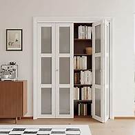Video thumbnail for Bifold Doors for 48"x 80" Opening, 3-Lite Tempered Frosted Glass Closet Door with Sliding Hardware Kit, Interior Bi Fold Doors for Pantry, Solid Build Quality & Easy Install, White