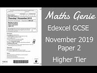 Video thumbnail for Edexcel GCSE Maths November 2019 2H Exam Paper Walkthrough