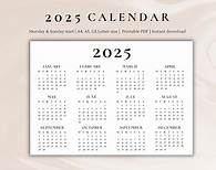 Video thumbnail for 2025 Calendar | Single Page | Full Year Calendar | Desk Calendar | Wall Calendar | Printable Calendar | 2025 Planner - Etsy