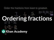 Video thumbnail for Ordering fractions | Math | 4th grade | Khan Academy