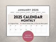 Video thumbnail for 2025 Printable Calendar, 12 Monthly Wall Organiser Download, Landscape One Month per Page Yearly Wall Planner, A4/letter Size Minimalist PDF - Etsy
