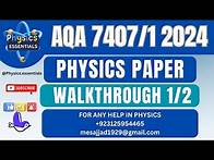 Video thumbnail for AQA AS LEVEL PHYSICS PAPER 1 7407/1 2024 | COMPLETE WALKTHROUGH PART 1 OF 2 |AQA PHYSICS 2024|