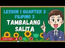 Video thumbnail for Lesson 1 Quarter 3 Filipino | Tambalang Salita