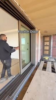 Video thumbnail for Wood Custom Pocket Door! #doors #pocket
