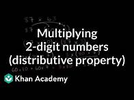 Video thumbnail for Multiplying: 2 digits numbers (using distributive property) | 4th grade | Khan Academy