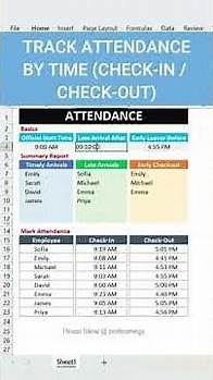 Video thumbnail for Excel Attendance Tracker with Check-In/Out Time - Easy Tutorial!