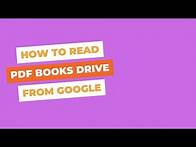 Video thumbnail for How to read pdf books drive from google for free