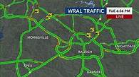 Video thumbnail for Live traffic map: Red indicates heavy traffic as Biden, Harris travel in Raleigh
