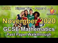 Video thumbnail for GCSE Maths OCR November 2020 Paper 5 Higher Tier Walkthrough