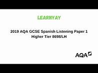 Video thumbnail for 2019 AQA GCSE Spanish Listening Paper 1 Higher Tier 8698/LH