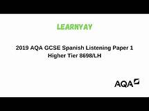 Video thumbnail for 2019 AQA GCSE Spanish Listening Paper 1 Higher Tier 8698/LH