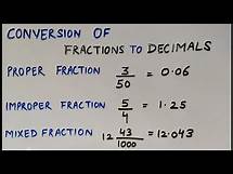 Video thumbnail for Fractions to Decimals | How to convert a Fraction into a decimal | Conversion by 2 different method