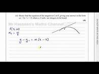 Video thumbnail for WMA11/01 (Edexcel) IAL P1 January 2022 Q6a Differention, Equations of Tangents