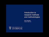 Video thumbnail for Introduction to research methods and methodologies