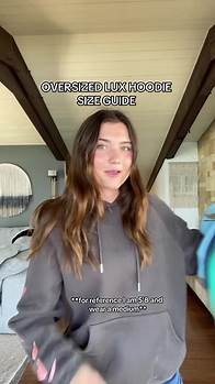 Video thumbnail for Oversized Lux Hoodie Size Guide - Find Your Perfect Fit